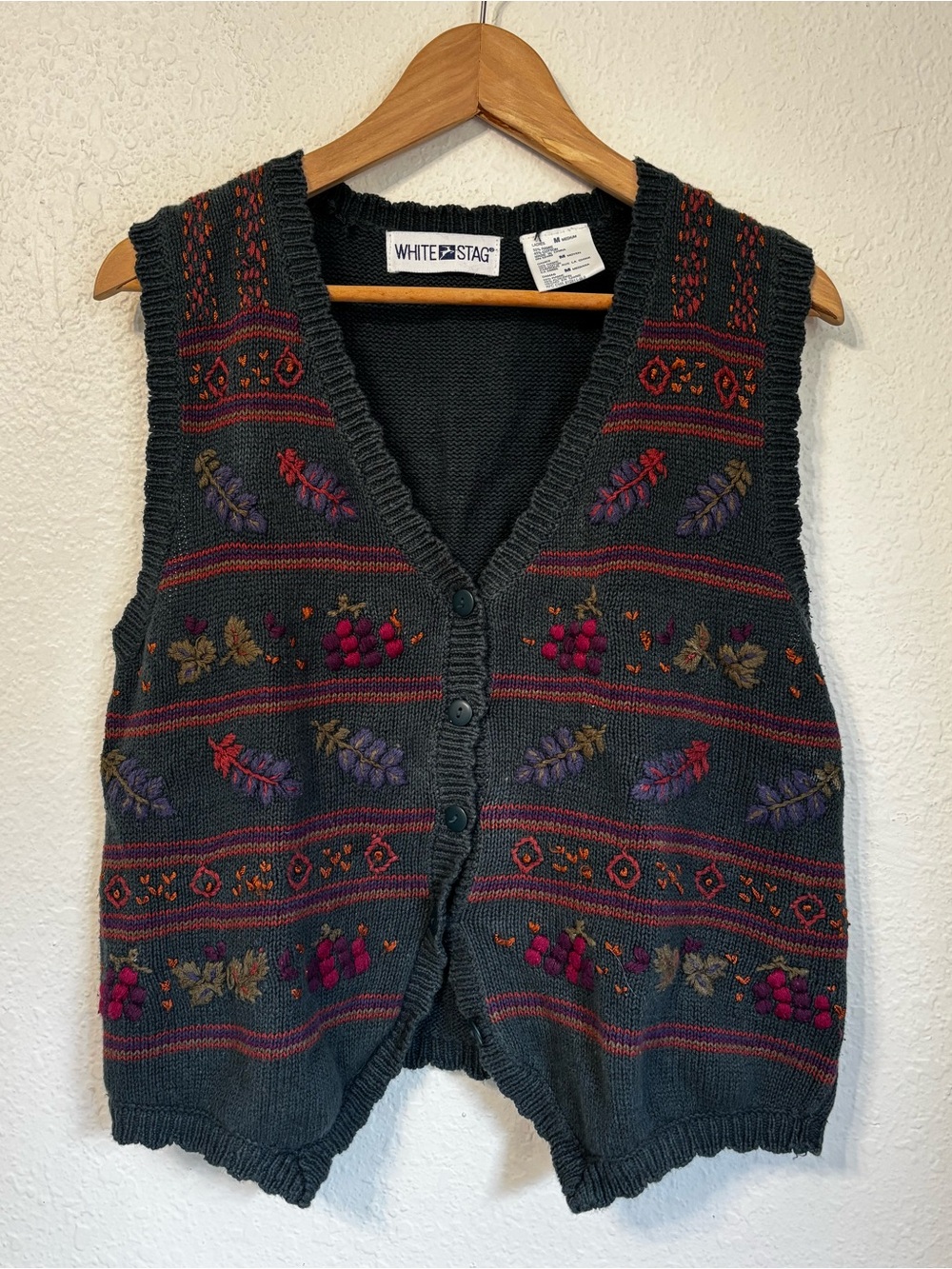 Vintage Cottagecore Knit Sweater Vest Medium